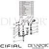 Cifial 31407MW L Brookhaven Lever 4 Hole Deck Bath Mixer Dimension